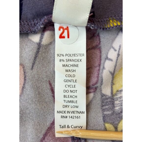 LuLaRoe Leggings‎ Tall & Curvy Multicolor Feathers Purple Butter Soft NWOT - Picture 6 of 6